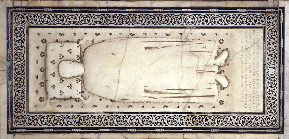 Lorenzo Ghiberti, “Lastra tombale di Bartolomeo Valori”, 1427, marmo. Firenze, Santa Croce, transetto sinistro