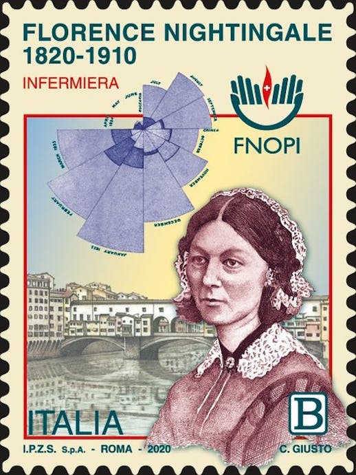 Francobollo dedicato a Florence Nightingale