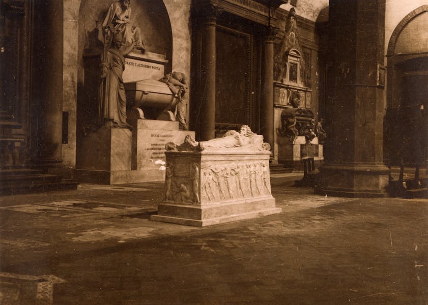 Zulimo Rossellini, "Monumento funebre di Ugo Foscolo per Santa Croce", 1916-1927, gesso. Studio per collocazione in Santa Croce. Firenze
