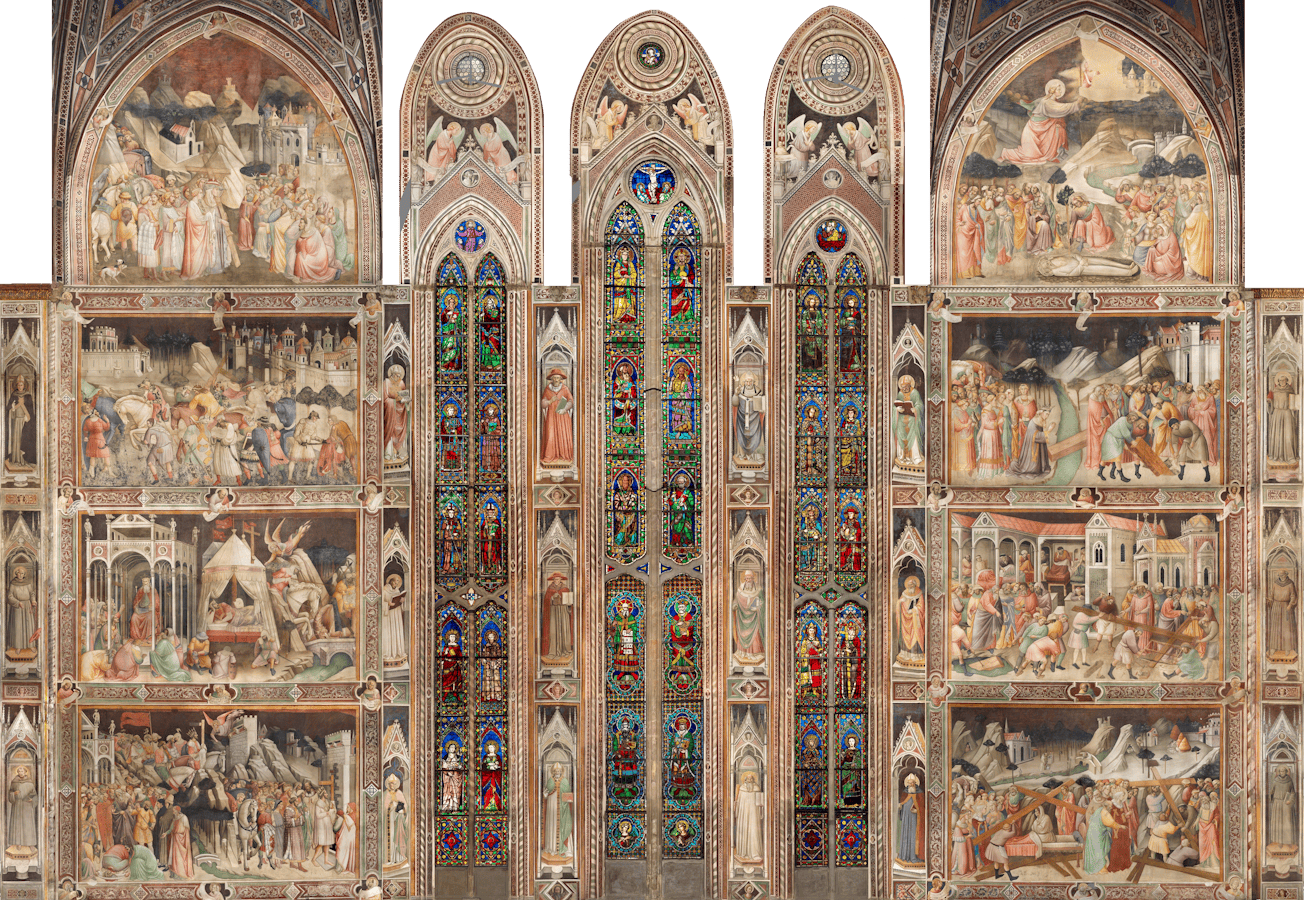 Agnolo Gaddi, Legend of the True Cross, 1380-90. Basilica of Santa Croce, nave, chancel chapel