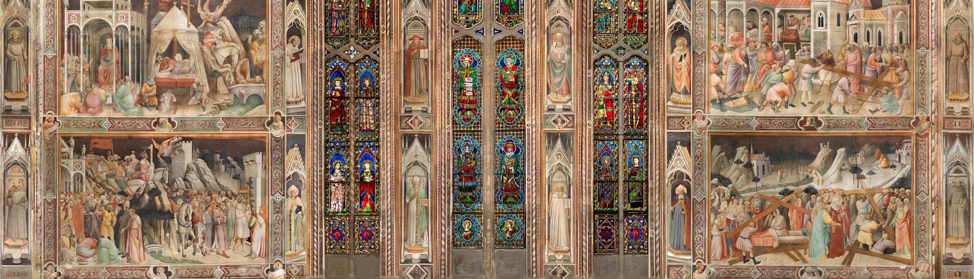 Agnolo Gaddi, Legend of the True Cross, 1380-90. Basilica of Santa Croce, nave, chancel chapel