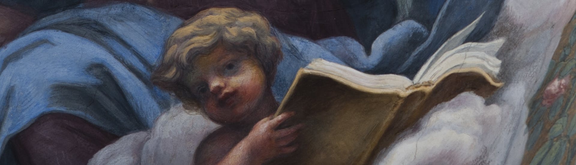 Il Volterrano, “Putto”, particolare di “Incoronazione della Vergine”, 1653-1661, affresco. Firenze, Santa Croce, transetto sinistro, cappella Niccolini Il Volterrano, “Putto”, particolare di “Incoronazione della Vergine”, 1653-1661, affresco. Firenze, Santa Croce, transetto sinistro, cappella Niccolini
