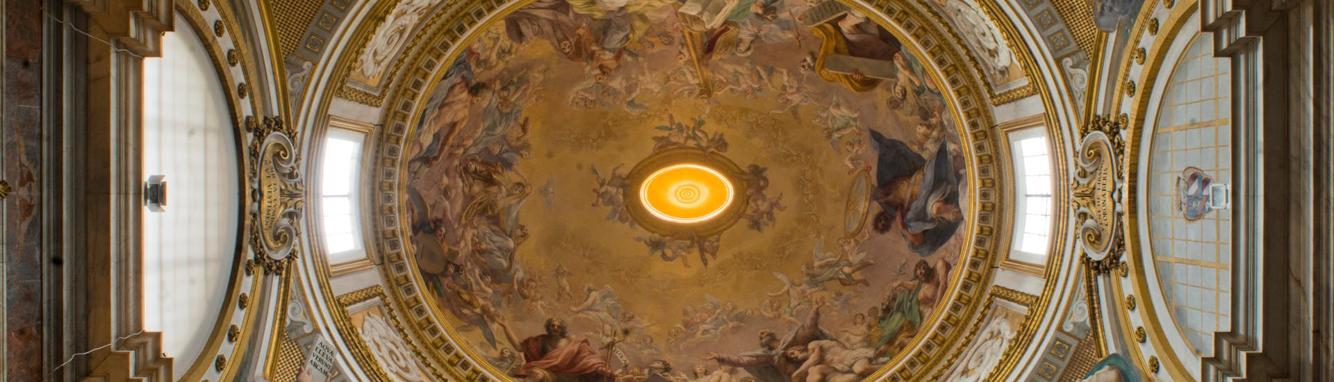 Il Volterrano, “Incoronazione della Vergine”, 1653-1661, affresco. Firenze, Santa Croce, transetto sinistro, cappella Niccolini Il Volterrano, “Incoronazione della Vergine”, 1653-1661, affresco. Firenze, Santa Croce, transetto sinistro, cappella Niccolini