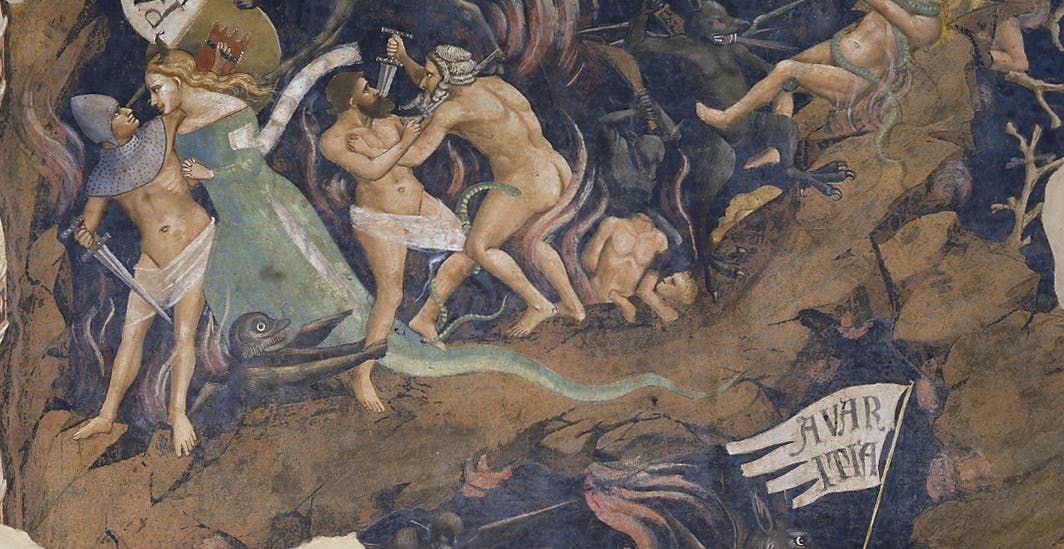 Andrea Orcagna, “Inferno”, particolare, 1345 circa, affresco staccato. Firenze, Santa Croce, Cenacolo, parete sinistra Andrea Orcagna, “Inferno”, particolare, 1345 circa, affresco staccato. Firenze, Santa Croce, Cenacolo, parete sinistra