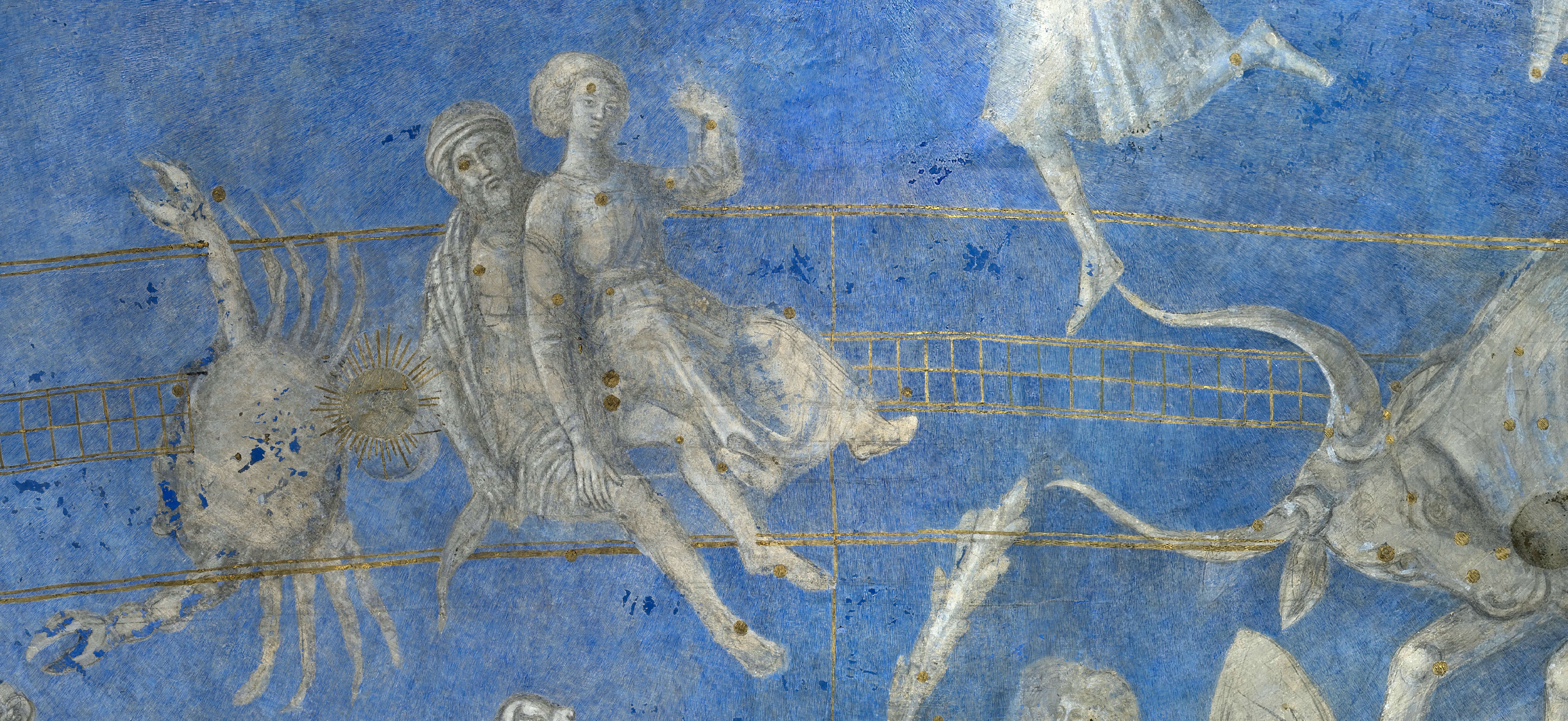 Pittore fiorentino, “Rappresentazione astrologica del cielo”, metà del sec. XV, affresco. Firenze, Santa Croce, primo chiostro, cappella Pazzi 