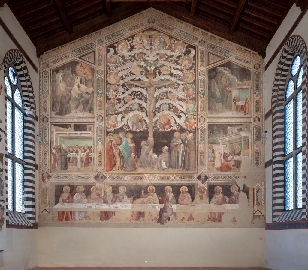 Taddeo Gaddi, “Albero della Vita e Ultima Cena”, 1345-1350 circa, affresco staccato. Firenze, Santa Croce, Cenacolo