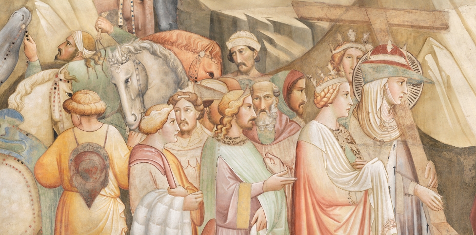 Agnolo Gaddi, "Elena porta la Vera Croce in Gerusalemme", particolare delle "Storie della Vera Croce", 1380-1390, affresco. Firenze, Santa Croce, navata centrale, cappella Maggiore