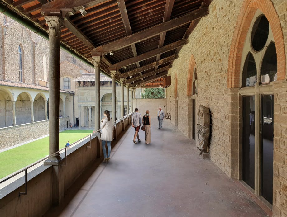 Loggiato chiostro nuovo percorso di visista Nuovo percorso progetto Guicciardini&Magni
