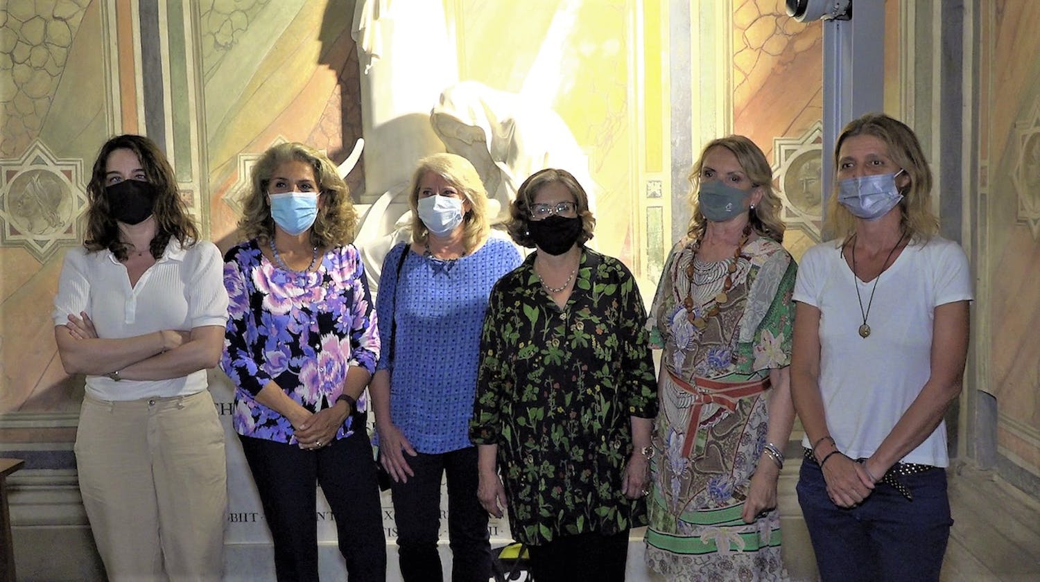 Il gruppo con la Pesidente dell'opera di Santa Croce Cristina Acidini