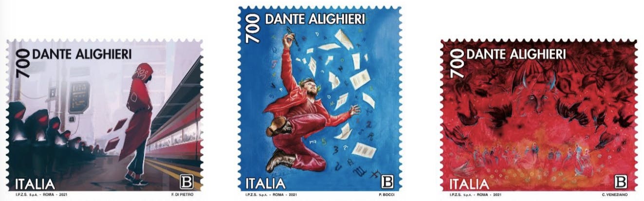 Francobolli in onore di Dante, emessi dall’Istituto Poligrafico e dalla Zecca dello Stato Francobolli in onore di Dante, emessi dall’Istituto Poligrafico e dalla Zecca dello Stato