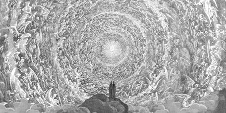 Dante, il Poeta Eterno. La mostra immersiva nella cappella Pazzi Una delle illustrazioni di Gustav Doré dalla mostra Dante, il Poeta Eterno