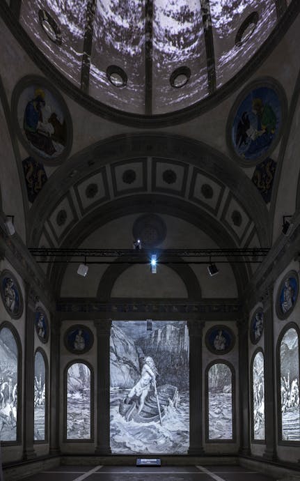 The exhibition inside Pazzi Chapel.  Photo : Massimo Listri  The exhibition inside Pazzi Chapel.  Photo : Massimo Listri