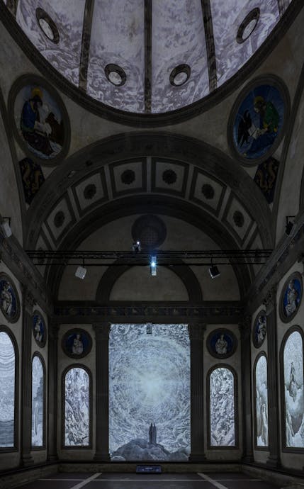 Le video installazioni nella cappella Pazzi per la mostra "Dante, il Poeta Eterno"