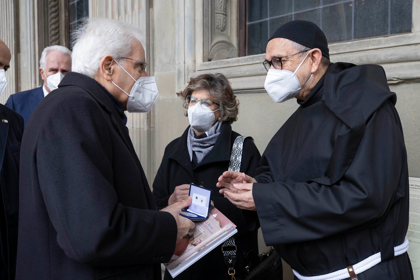 Il Presidente Mattarella, Padre Giancarlo Corsini e la Presidente Cristina Acidini