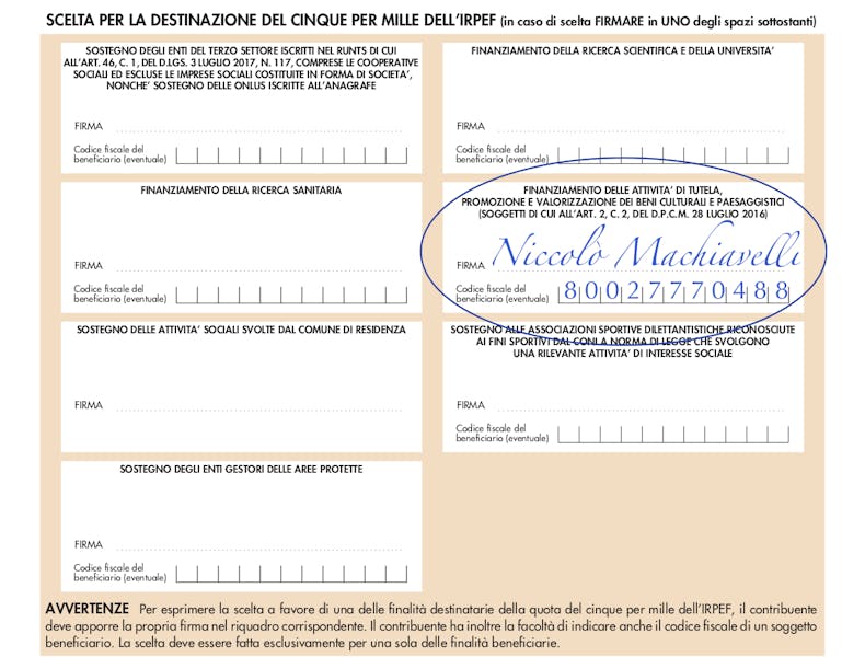 Facsimile of the box to be filled in with your signature and our tax code