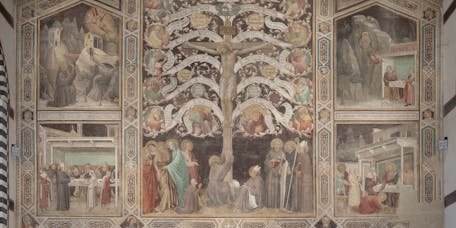 Taddeo Gaddi, Tree of Life and Last Supper, c. 1345-1350. Basilica of Santa Croce, Refectory Taddeo Gaddi, Tree of Life and Last Supper, c. 1345-1350. Basilica of Santa Croce, Refectory