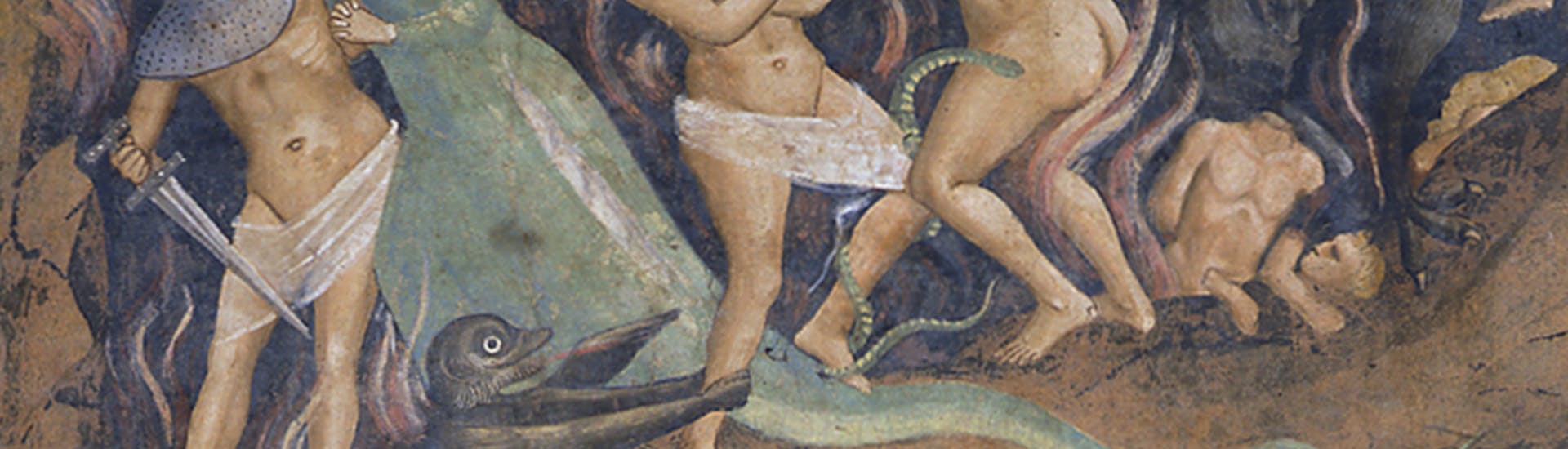 Andrea Orcagna, “Inferno”, particolare, 1345 circa, affresco staccato. Firenze, Santa Croce, Cenacolo, parete sinistra Andrea Orcagna, “Inferno”, particolare, 1345 circa, affresco staccato. Firenze, Santa Croce, Cenacolo, parete sinistra