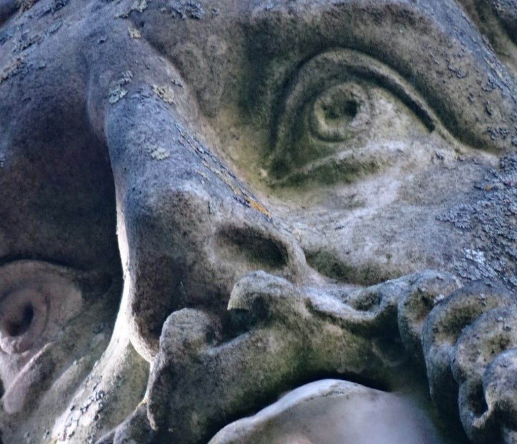 Baccio Bandinelli, "Dio padre", particolare, 1556, marmo. Firenze, Santa Croce, primo chiostro