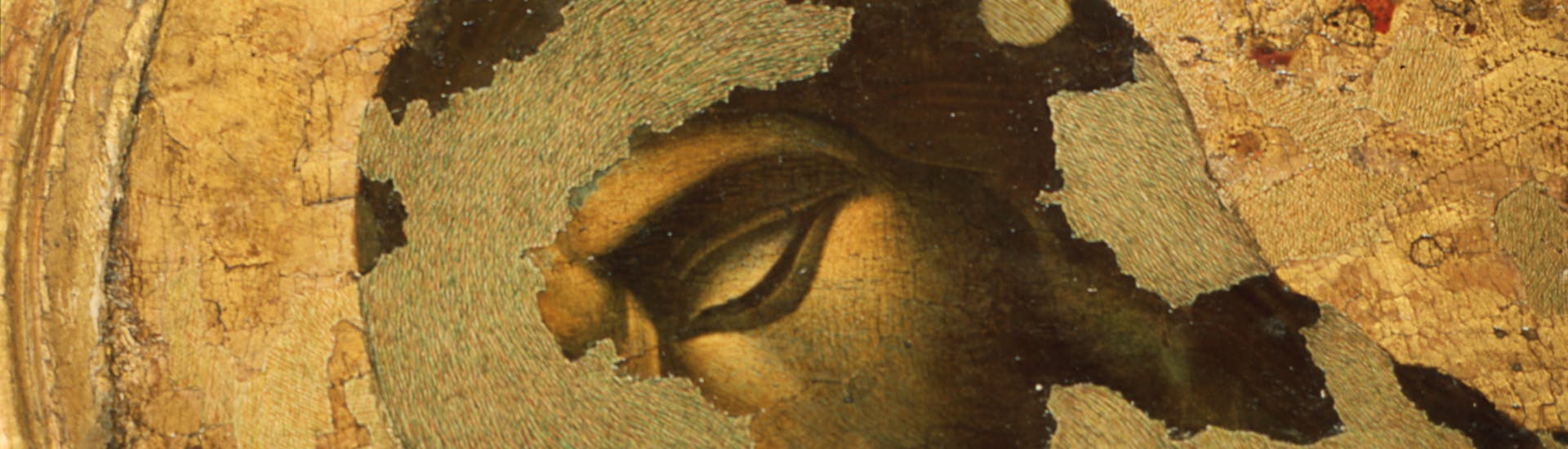 Cimabue, “Crocifisso”, particolare, prima del 1288, tempera su tavola. Firenze, Santa Croce, sagrestia Cimabue, “Crocifisso”, particolare, prima del 1288, tempera su tavola. Firenze, Santa Croce, sagrestia