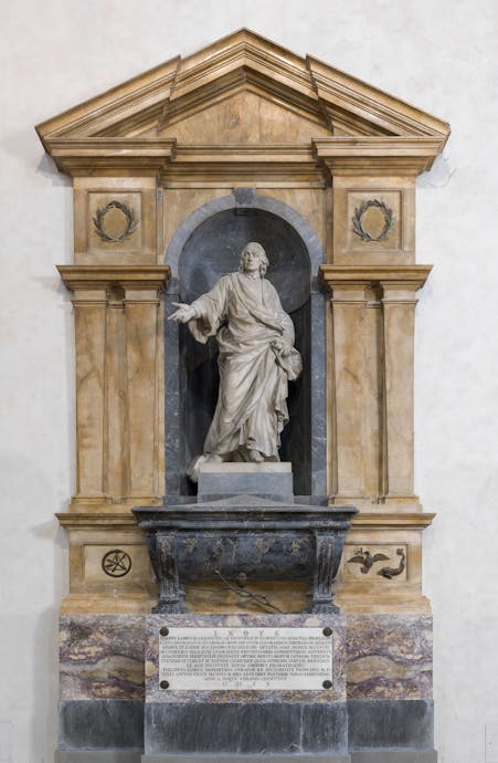 Innocenzo Spinazzi, “Tomba monumentale di Giovanni Lami”, 1772-75, marmo, bronzo. Firenze, Santa Croce, navata sinistra Innocenzo Spinazzi, “Tomba monumentale di Giovanni Lami”, 1772-75, marmo, bronzo. Firenze, Santa Croce, navata sinistra