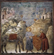 Giotto, Francesco che dona il mantello a un povero. Basilica superiore di Assisi