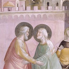 Taddeo Gaddi, Gioacchino e Anna, scena delle Storie della Vergine, 1328-1330. Basilica di Santa Croce, transetto destro, cappella Baroncelli