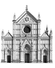 Facciata della basilica di Santa Croce a Firenze