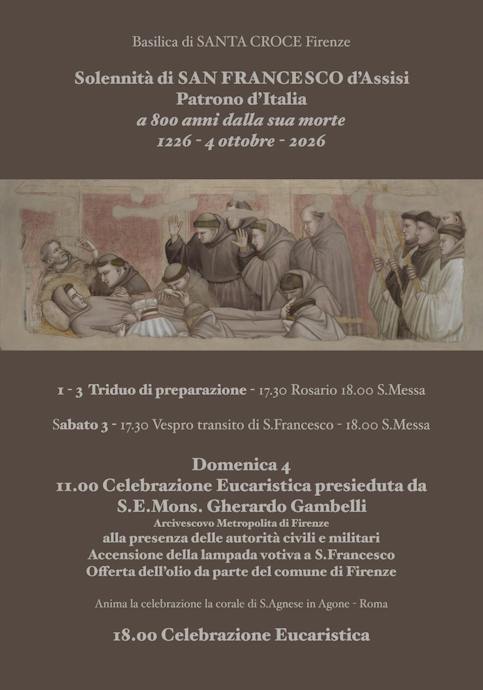 Locandina Solennità San Francesco 2026