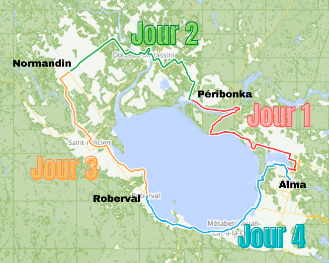 Tour du lac saint 2025 jean velo