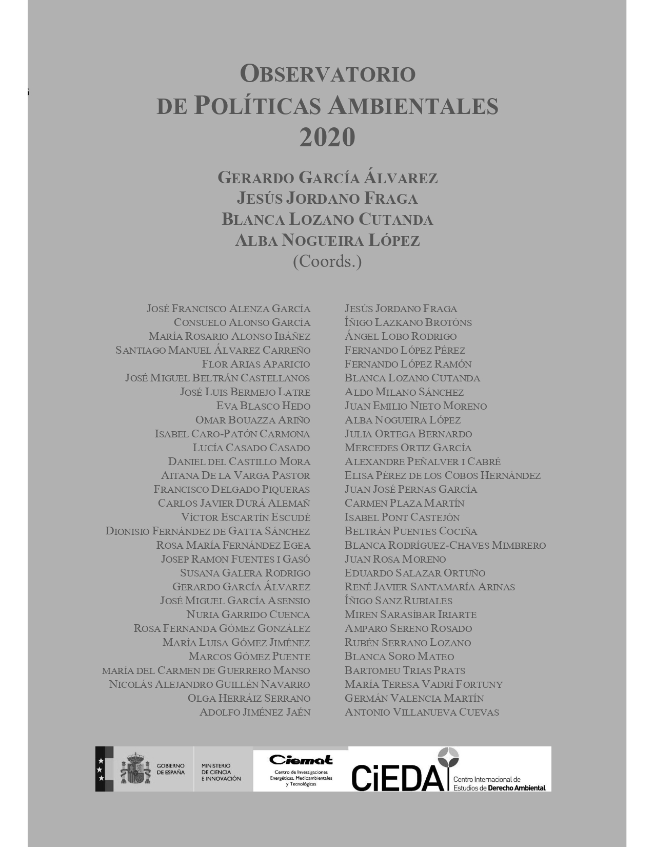 Observatorio de Políticas Ambientales 2020