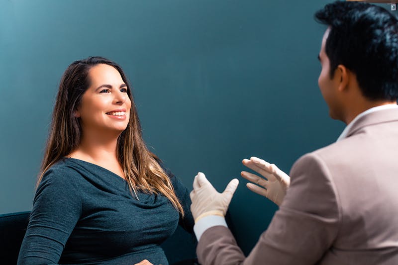 Dr. Rana explaing BOTOX Process to female patient
