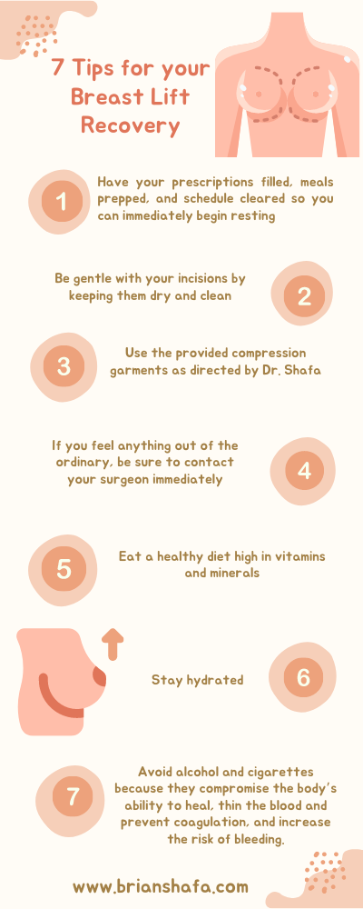 7 tips for your breast lift recovery infographic