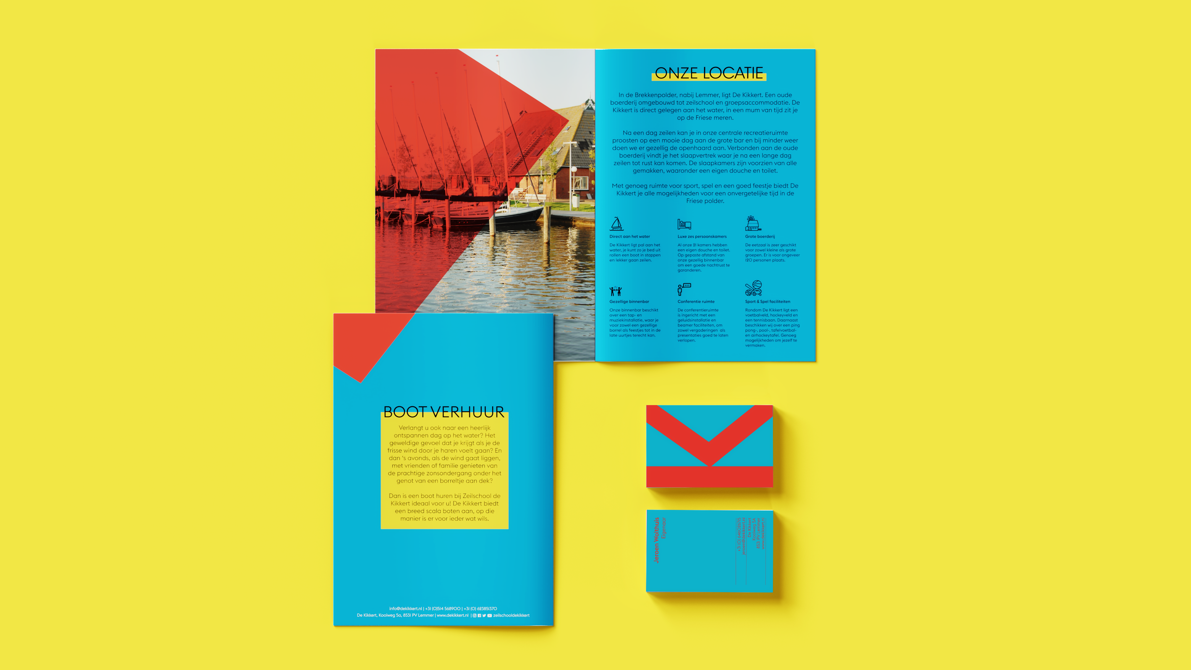Overview of the brochure and business card