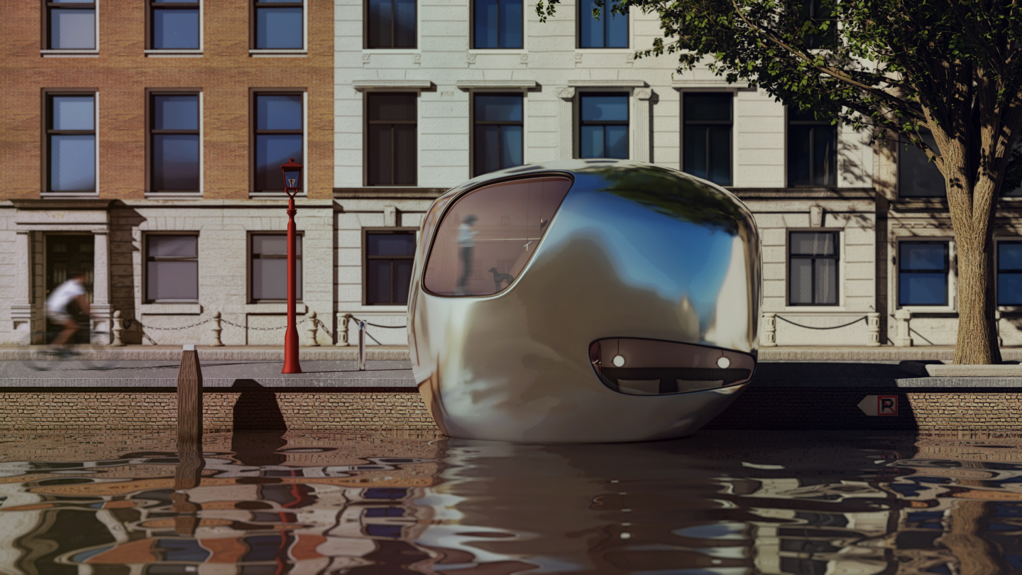 Futuristic Urban pod frontal view