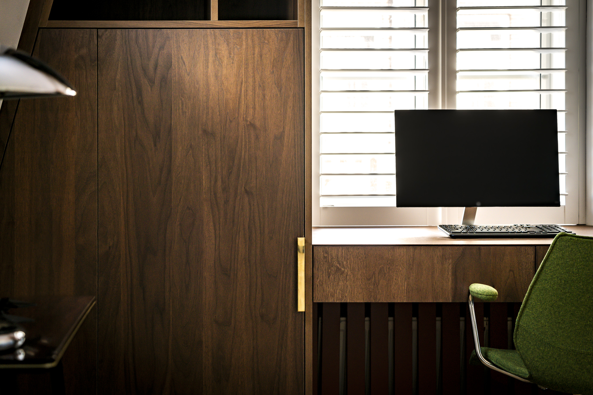 photo of custom desk in walnut wood