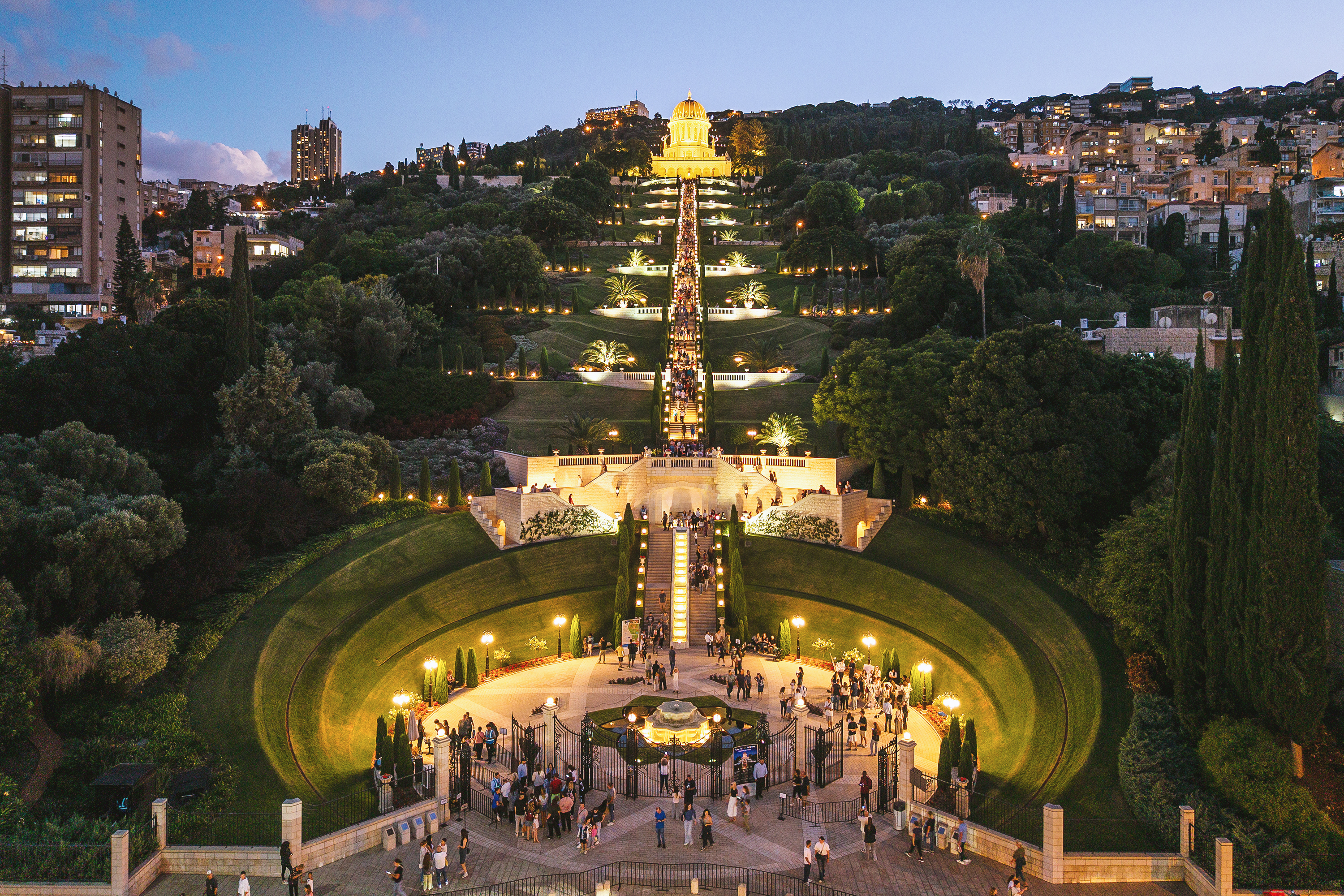 Terraces by Night: Thousands gather at Shrine of the Báb in admiration and contemplation
