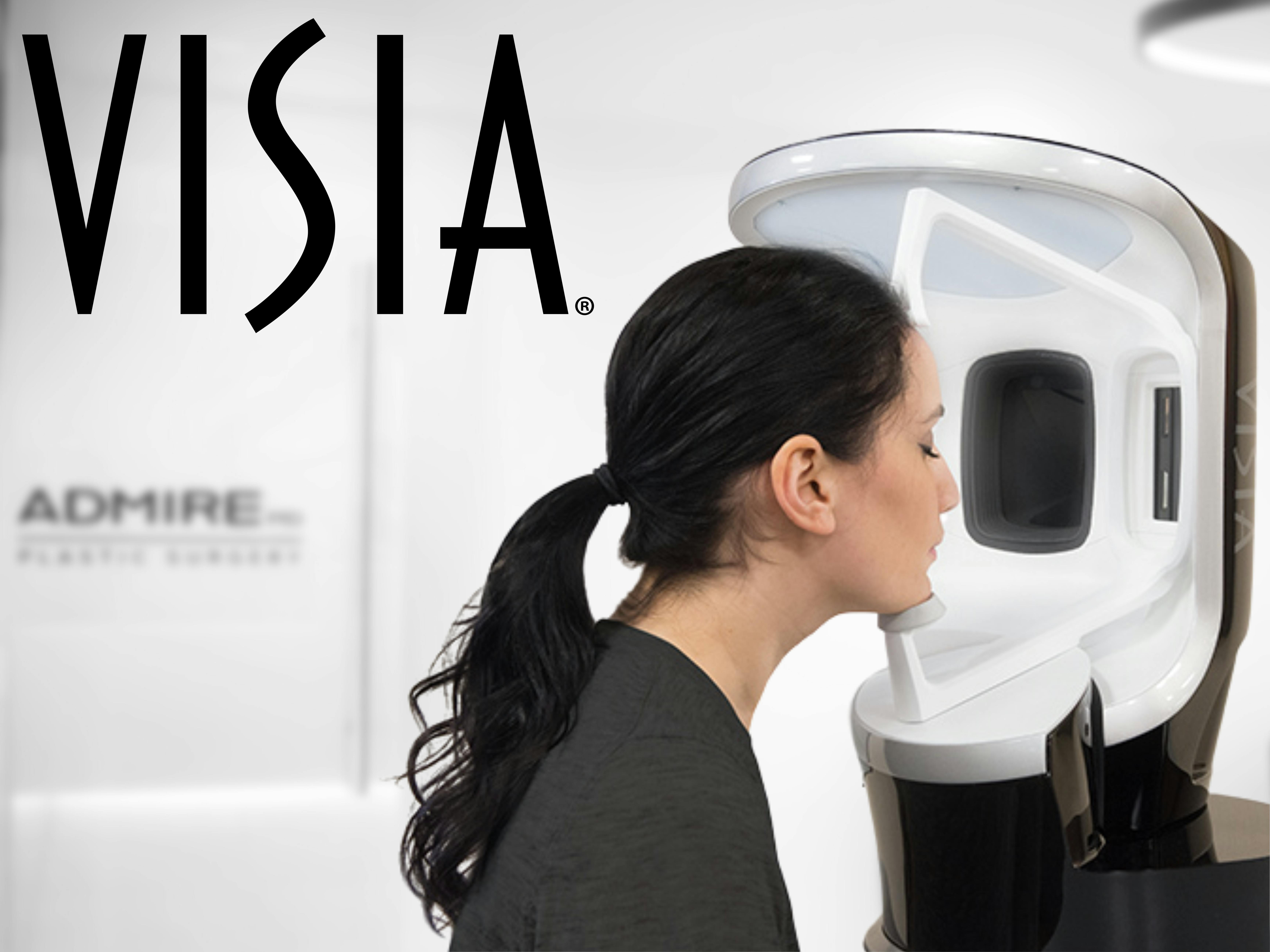 patient in visia machine