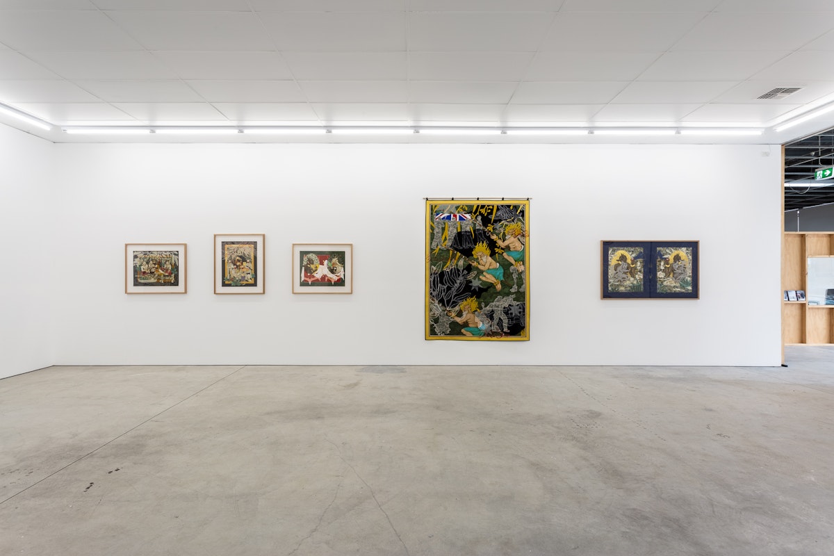 Installation view of Fragmented Memories, 2018, featuring work by Khadim Ali at Gertrude Contemporary. Photo: Christo Crocker.
