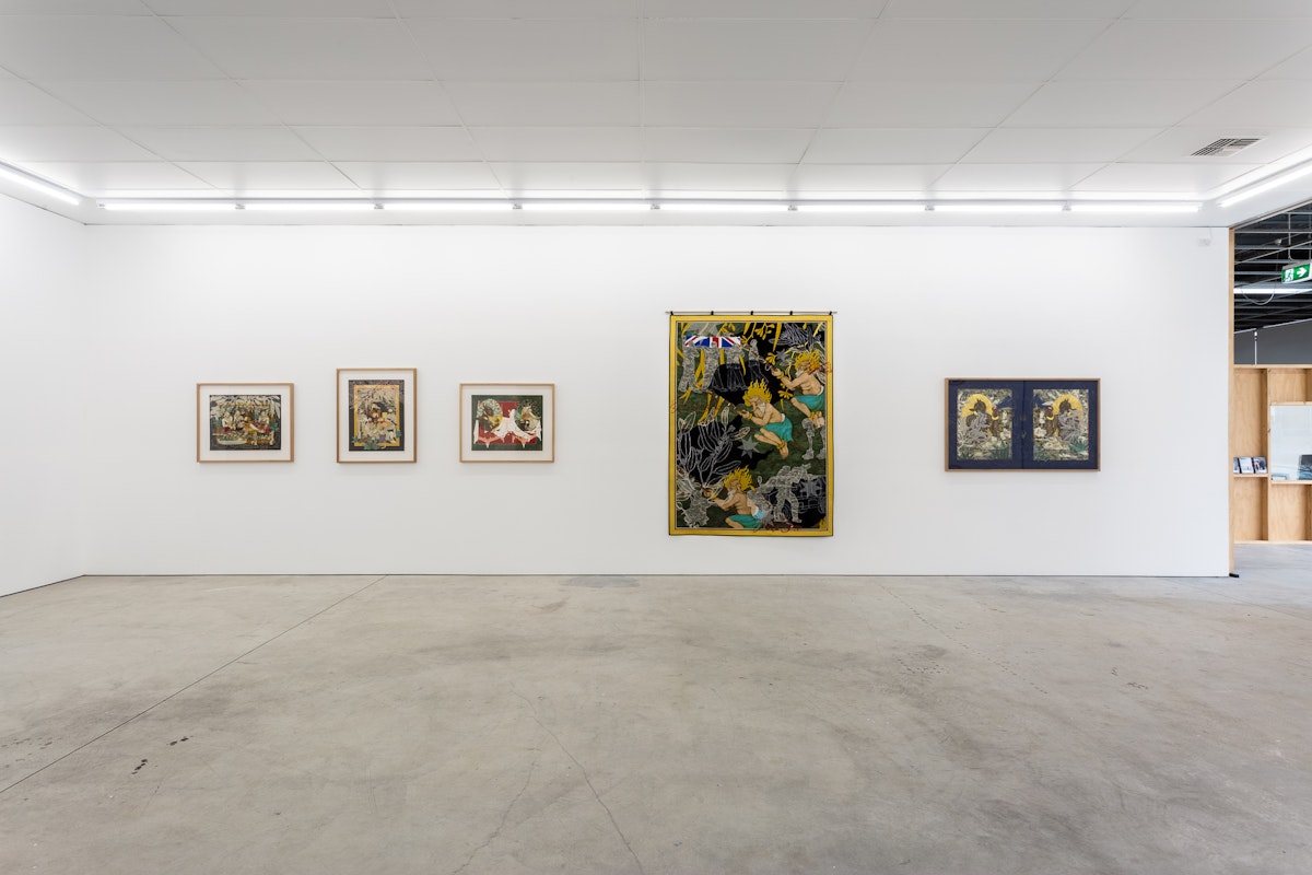 Installation view of Fragmented Memories, 2018, featuring work by Khadim Ali at Gertrude Contemporary. Photo: Christo Crocker. 