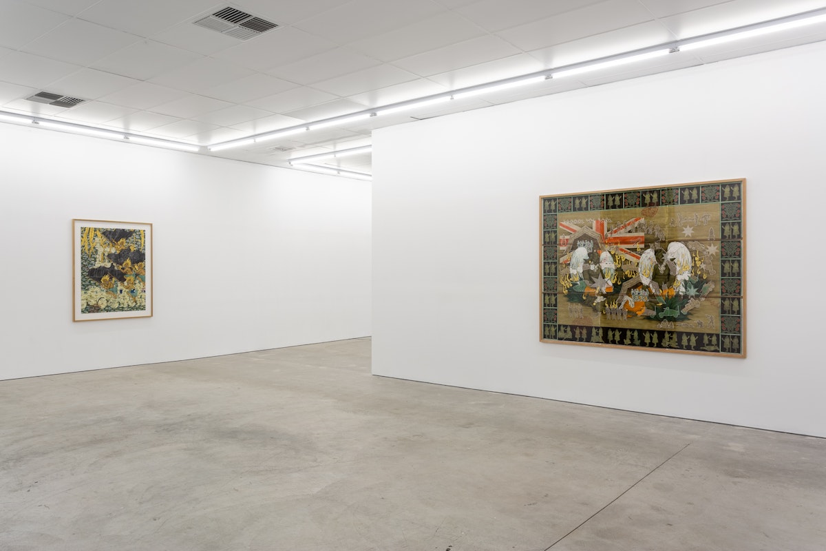 Installation view of Fragmented Memories, 2018, featuring work by Khadim Ali at Gertrude Contemporary. Photo: Christo Crocker.