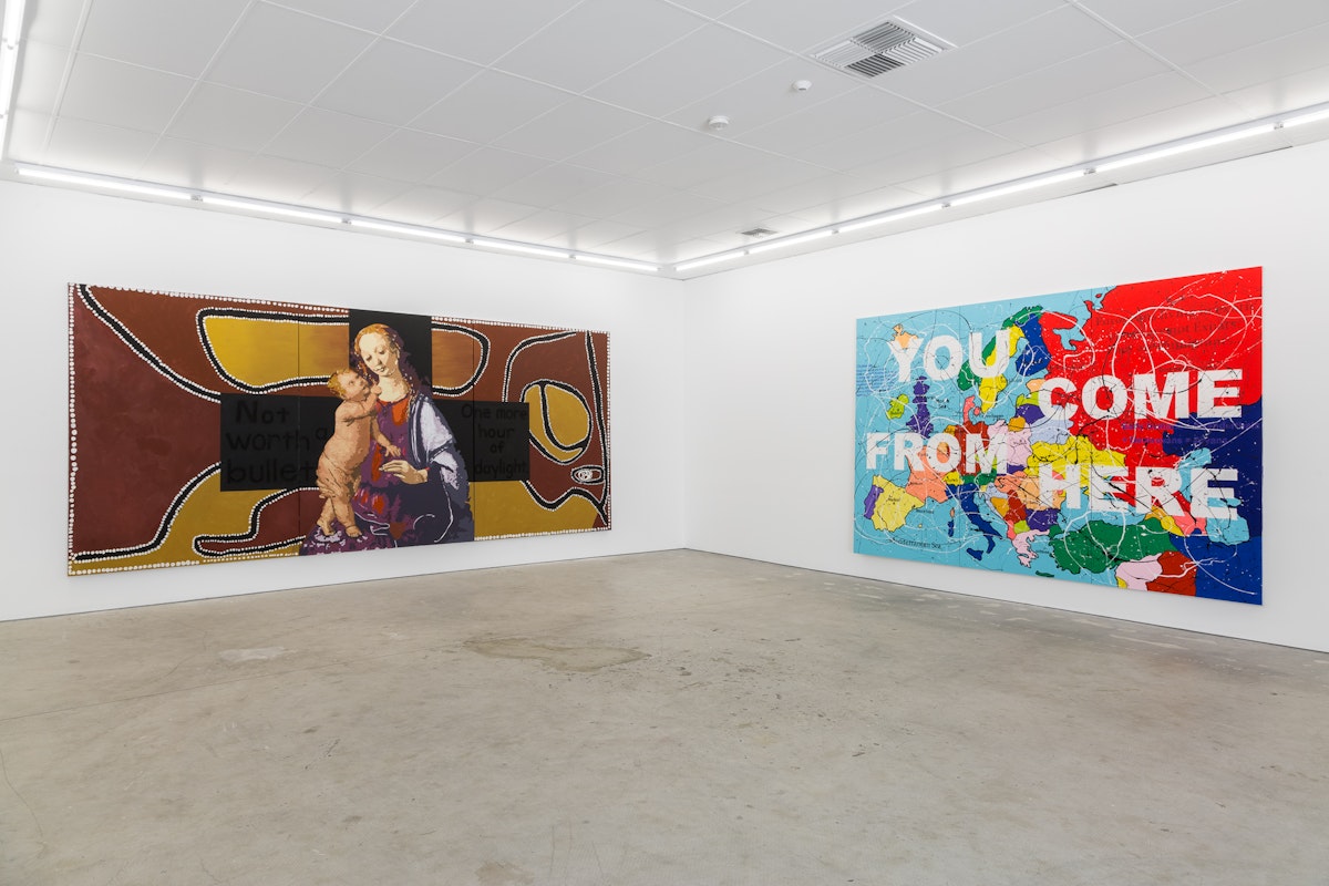 Richard Bell, Dredging up the Past, 2018, installation at Gertrude Contemporary. Photos: Christo Crocker.