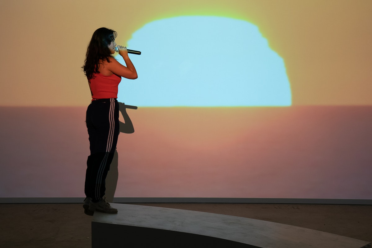 Amrita Hepi, Monumental, 2021, performance at Gertrude Contemporary. Photo: Machiko Abe.