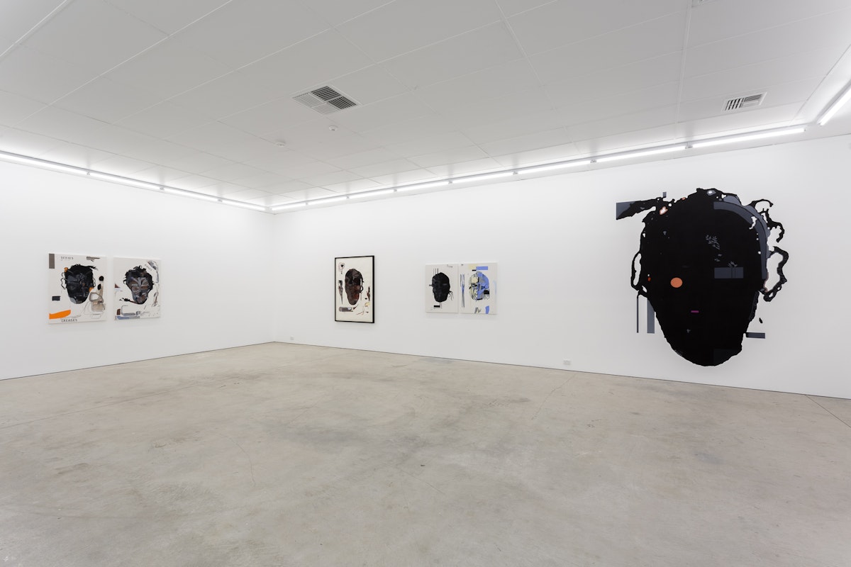 Shane Cotton, Black Hole, 2018, installation at Gertrude Contemporary. Photographer: Christo Crocker.