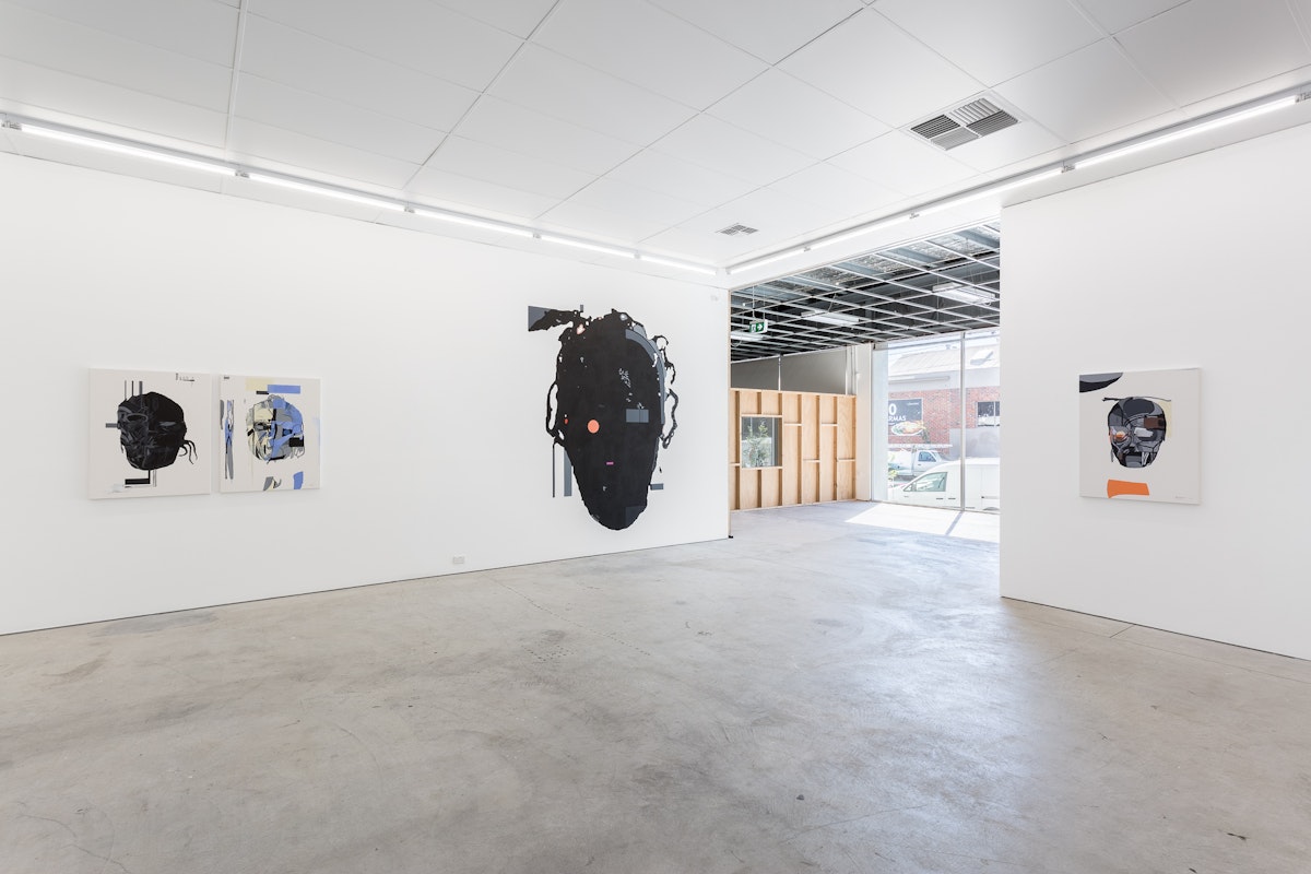 Shane Cotton, Black Hole, 2018, installation at Gertrude Contemporary. Photographer: Christo Crocker.