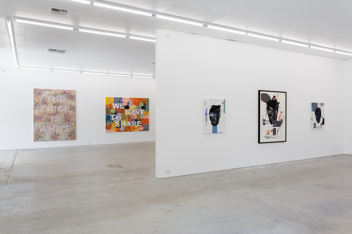 Shane Cotton, Black Hole, 2018, installation at Gertrude Contemporary. Photographer: Christo Crocker.