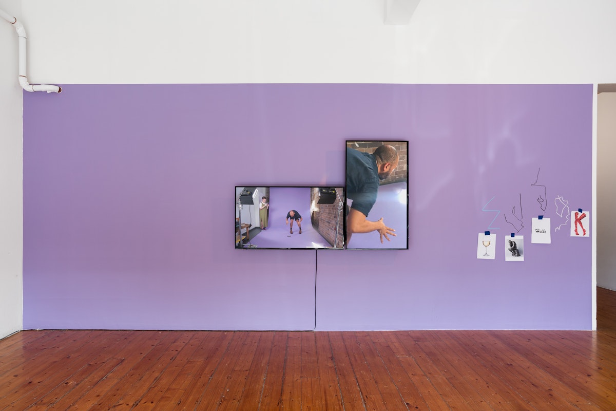 Installation view of I am a Branch Floating on a Swollen River After the Rain, 2017, featuring work by Wrong Solo, curated by Mark Feary, at Gertrude Contemporary. Photo: Christo Crocker.