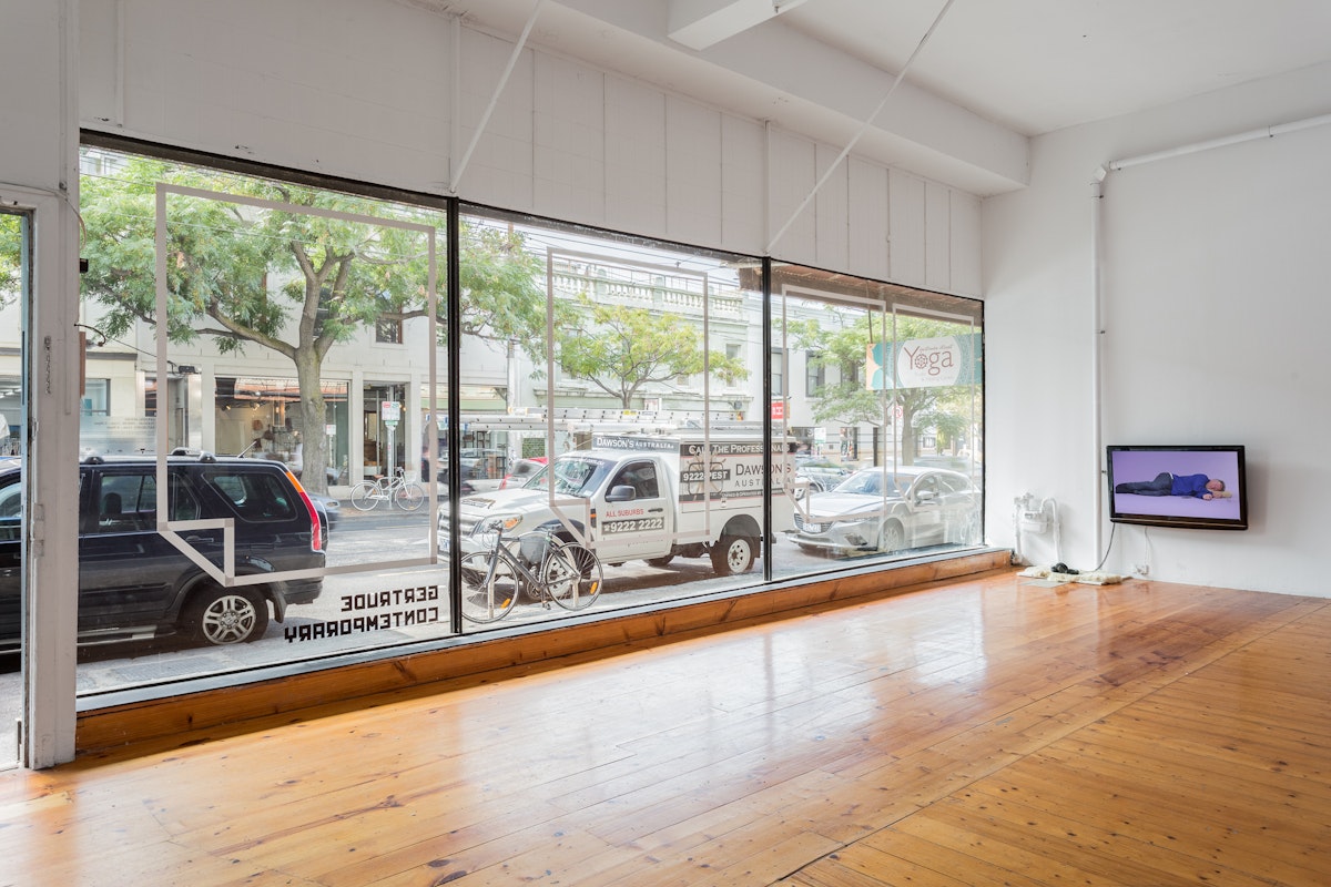 Wrong Solo, Wrestling - Resting M, presented as part of I am a Branch Floating on a Swollen River After the Rain, 2017, at Gertrude Contemporary. Photo: Christo Crocker.