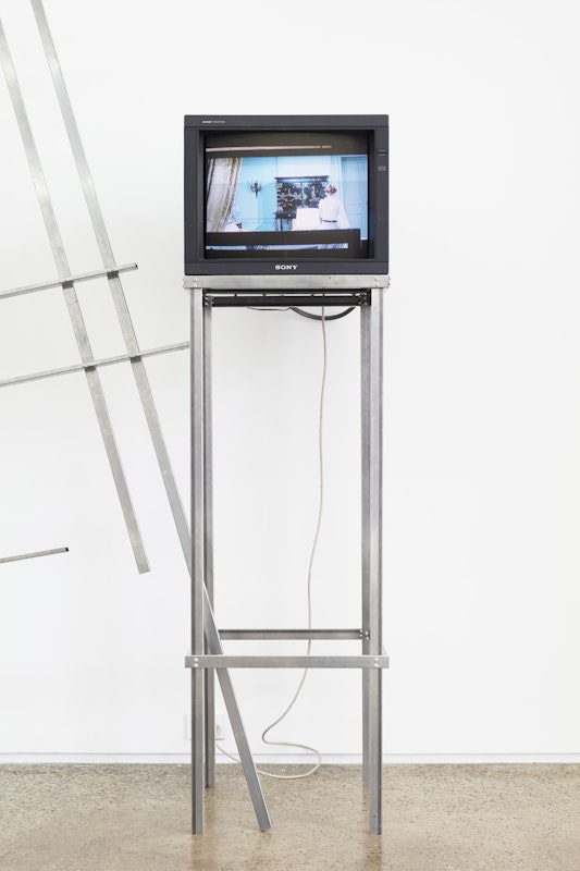 Ry Haskings, knitlock hoarders sentinel, 2017, installation at Gertrude Glasshouse. Photo: Mathew Stanton.