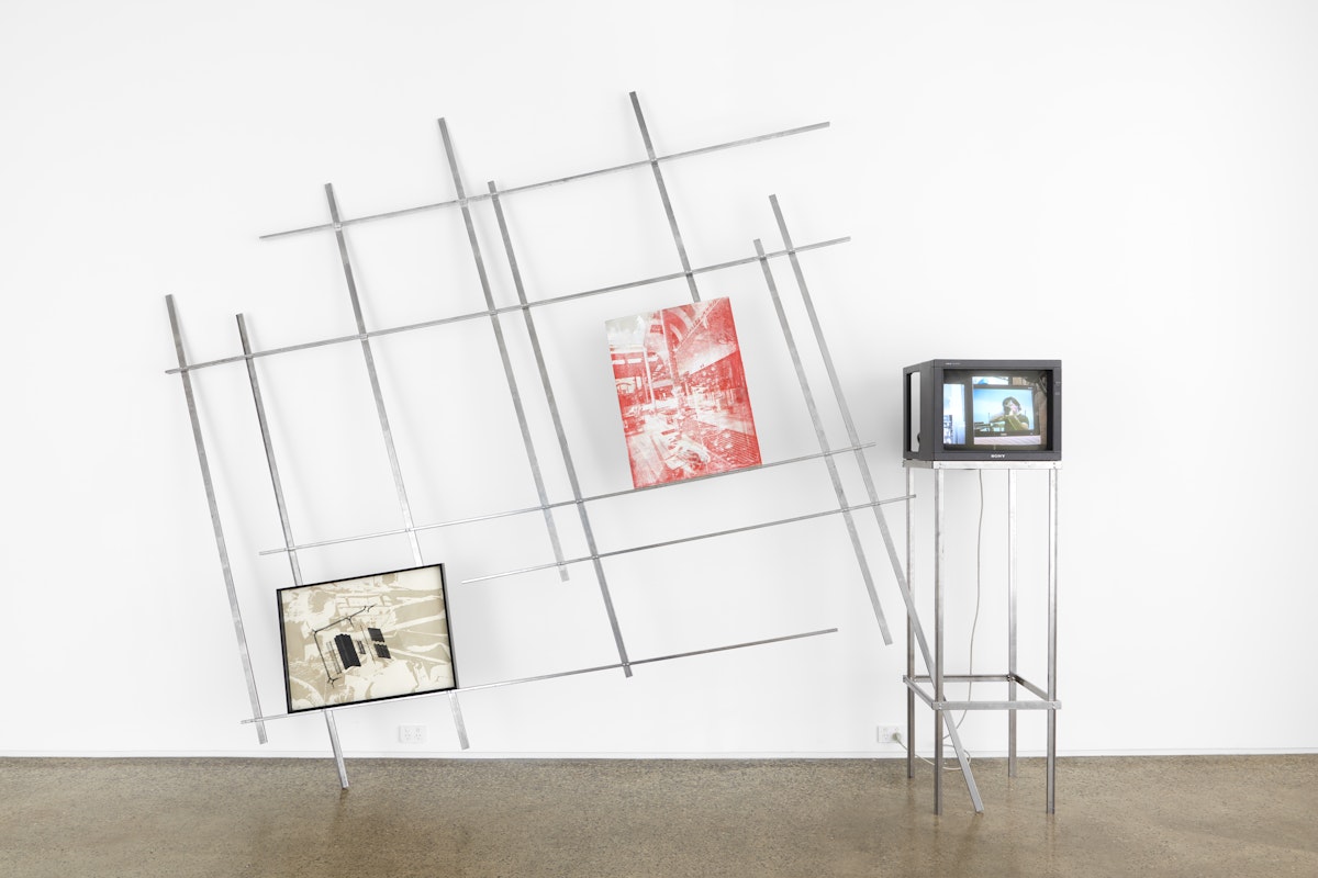 Ry Haskings, knitlock hoarders sentinel, 2017, installation at Gertrude Glasshouse. Photo: Mathew Stanton.