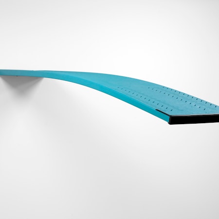 Rob McLeish, Afterparty, 2008  Steel, MDF, enamel, epoxy resin 350cm x 60cm x 10cm. Courtesy of the artist and Neon Parc, Melbourne.